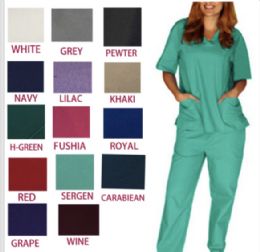 36 Pieces Unisex V Neck Scrub Tops Assorted Colors - Nursing Scrubs
