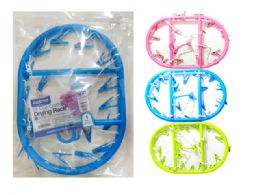 24 Pieces Oval Clothes Laundry Drying Rack With 20 Clips - Clothes Pins