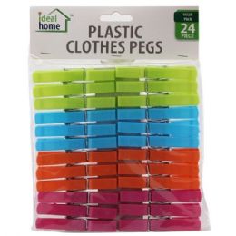 96 Wholesale 24 Piece Plastic Clothes Pins