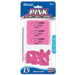 24 Wholesale Pink Eraser Sets (15/pack)