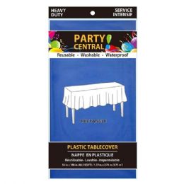 96 Wholesale Rectangle Blue Plastic Table Cover