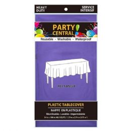 24 Wholesale Rectangle Purple Plastic Table Cover