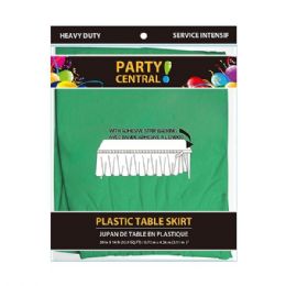 48 Wholesale Rectangle Green Plastic Table Skirt