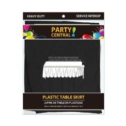 48 Wholesale Rectangle Black Plastic Table Skirt