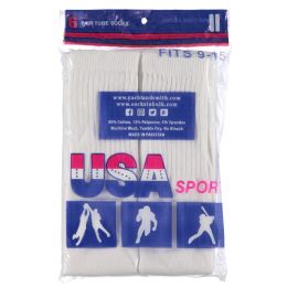 Yacht & Smith Cotton Tube Sock Solid White Size 9-15