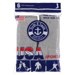 Yacht & Smith Men's Cotton Terry Cushioned Athletic Gray Tube Socks Size 10-13