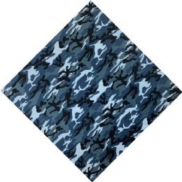 24 Wholesale BandanA-Blue Camo