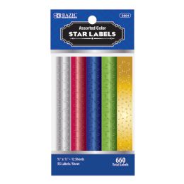 24 Wholesale Assorted Color Foil Star Label (660/pack)