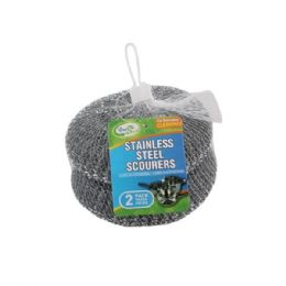 96 Pieces 2 Pack Jumbo Stainless Steel Scourer - Scouring Pads & Sponges