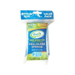 24 Pieces 2 Pack NoN-Scratch Cellulose Sponges - Scouring Pads & Sponges
