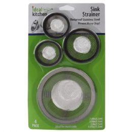 48 Wholesale 4 Pack Stainless Steel Strainer