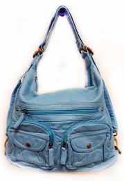 12 Wholesale Convertible Crossbody Backpack - Serenity Blue