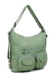 12 Wholesale Convertible Crossbody Backpack - Seafoam Green
