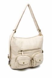 12 Wholesale Convertible Crossbody Backpack - Taupe