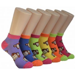 480 Pairs Women's Cute Monkey Low Cut Ankle Socks - Womens Ankle Sock