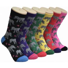 360 Wholesale Women's Elephant Crew Socks
