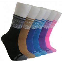 360 Wholesale Women's Snow Flake Crew Socks