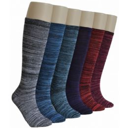 240 Wholesale Ladies Marled Knee High Socks