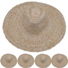 24 Wholesale Wide Brim Natural Palm Straw Man Summer Hat