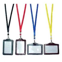 48 Bulk Colored Id Holder W/necklace