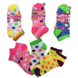 36 Wholesale Ladies Teens Anklets Polka Dots Size 9-11