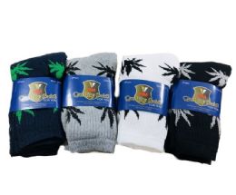 36 Wholesale Mens Crew Socks Marijuana Leaves