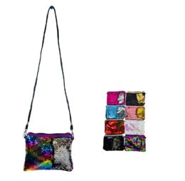 24 Wholesale Reversible Sequin Clutch Purse With Strap