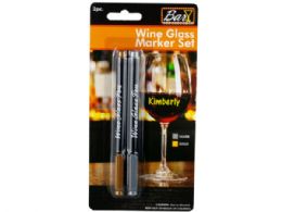 36 Wholesale 2pc Wine Glass Pen Silver And Gold
