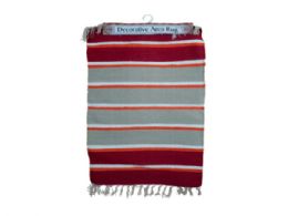 24 Pieces Multi Striped Cotton Woven Rug - Mats