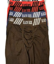 120 Wholesale Men's Black Jack Seamless Long Leg Boxer Brief