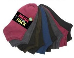 120 Wholesale Women's Mega Pack No Show Socks Solid Colors