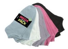 120 Wholesale Women's Mega Pack No Show Socks Solid Colors