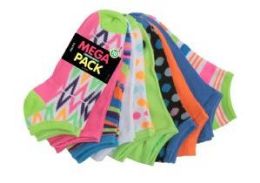 120 Pairs Women's Mega Pack No Show Socks - Womens Ankle Sock
