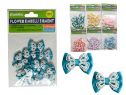 288 of 6 Asst Colors 12pc Flower Embellishments