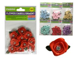 288 of 6 Asst Colors 10 Pc Flower Embellishments