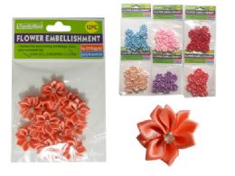288 Wholesale 6 Asst Colors 12 Pc Flower Embellishments