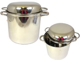 6 of Stainless Steel TwO-Handled Pot