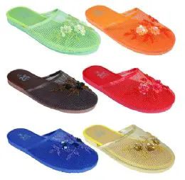 96 Wholesale Ladies Solid Color Sandals Sizes 5-10