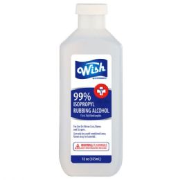 24 Pieces Wish Rubbing Alcohol 12oz 99% - First Aid and Bandages