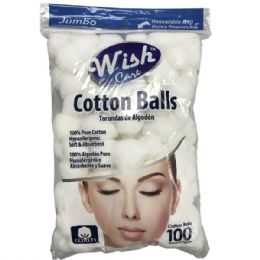 96 Wholesale Wish 100 Count Cotton Balls
