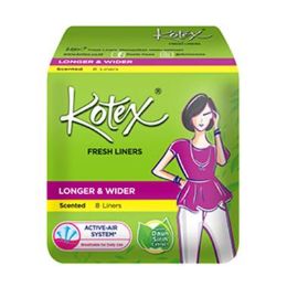 48 Wholesale 8 Piece Kotex Wider Panty Liner
