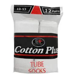 144 Wholesale Yacht & Smith Men's White Cotton Terry Tube Socks,30 Inch Long Athletic Tube Socks, Size 10-13