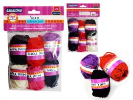 96 Pieces 6 Pc Mini Yarn In Asst Colors - Rope and Twine