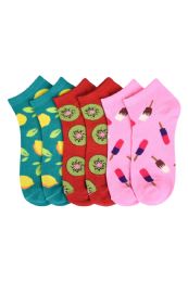 432 Pairs Girls Printed Casual Spandex Ankle Socks Size 9-11 Summer Prints - Girls Ankle Sock