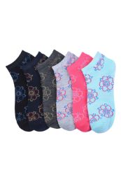 216 Pairs Girls Printed Casual Spandex Ankle Socks Size 9-11 Floral - Girls Ankle Sock