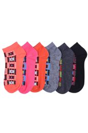 216 Pairs Girls Printed Casual Spandex Ankle Socks Size 9-11 - Girls Ankle Sock