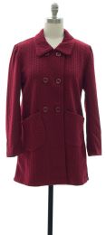 12 Pieces Two Pocket Front Jacket Burgandy - Women's Winter Jackets