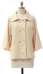 12 Pieces Double Breasted Car Blazer Cream - Women's Winter Jackets
