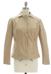 12 of Open Lapel Faux Leather Jacket Tan