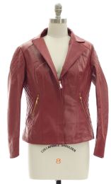 12 of Open Lapel Faux Leather Jacket Red